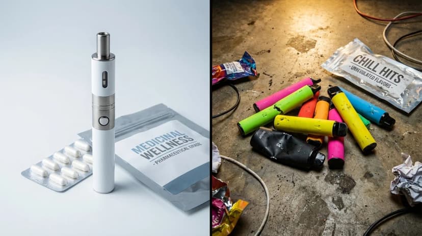 Comparison of a clean pharmaceutical-grade vape device versus unregulated disposable vapes