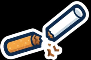 Broken cigarette representing quitting smoking