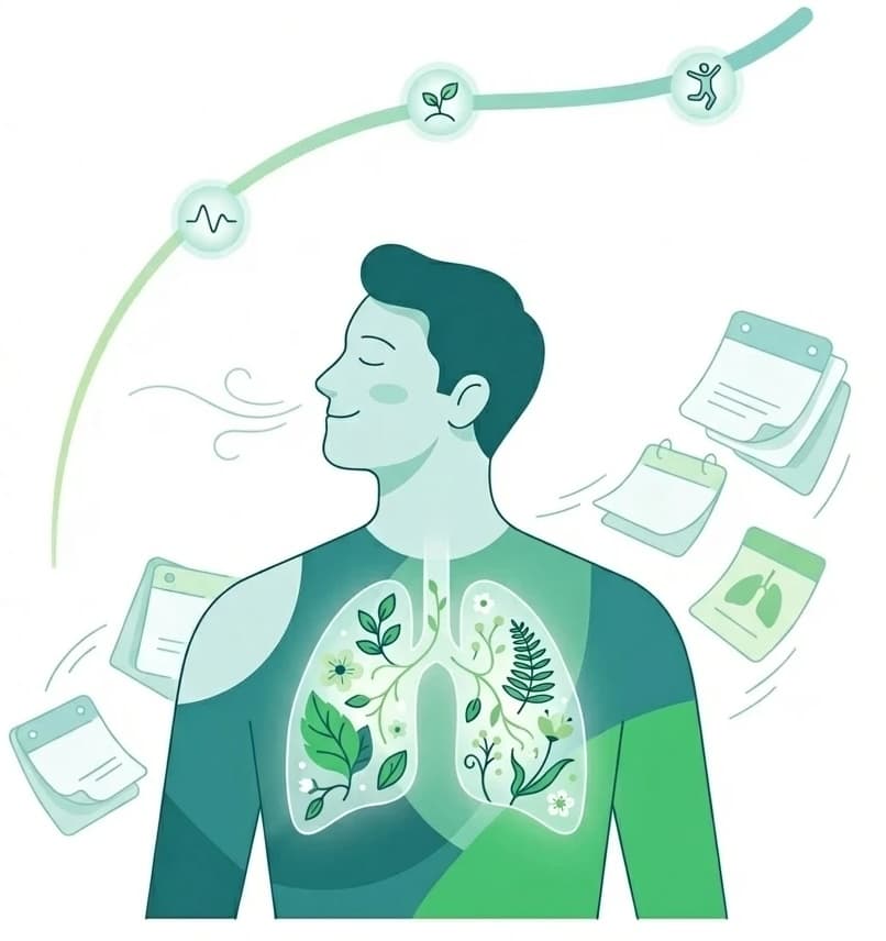 Illustration showing the health benefits of quitting smoking